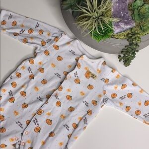 Little Me Trick or Treat Pumpkin Footed pajamas